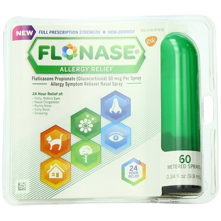 Flonase Fluticasone Propionate Nasal Spray for Allergy Relief 60 Ct