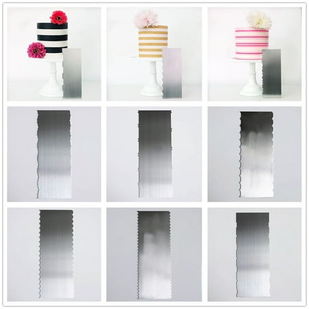 

9 Inch Stainless Steel Scraper Cream Scraper Comb Spatula Baking Spatula Cake Tool kitchenware-19 waves