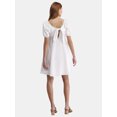 thumbnail image 5 of Time and Tru Women's Puff Sleeve Mini Dress, Sizes XS-XXXL, 5 of 5