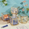 thumbnail image 4 of 10 juegos de cajas de regalo transparentes de 12 x 12 x 12 cm con borde dorado y asa para dulces, chocolates y fiestas., 4 of 9
