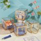 thumbnail image 4 of 10 juegos de cajas de regalo transparentes de 12 x 12 x 12 cm con borde dorado y asa para dulces, chocolates y fiestas., 4 of 9