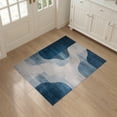 thumbnail image 3 of ODIKA 3'x5' Washable Area Rug Farmhouse Abstract Vintage Faded Marbled Swirls Navy Distressed for Hallway, Laundry Room, Non-Slip, Flatweave, Easy Care, 3 of 7