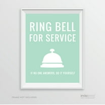 Laundry Room, Ring Bell for Service…, Mint Green Laundry Room Wall Art Decor Graphic Signs