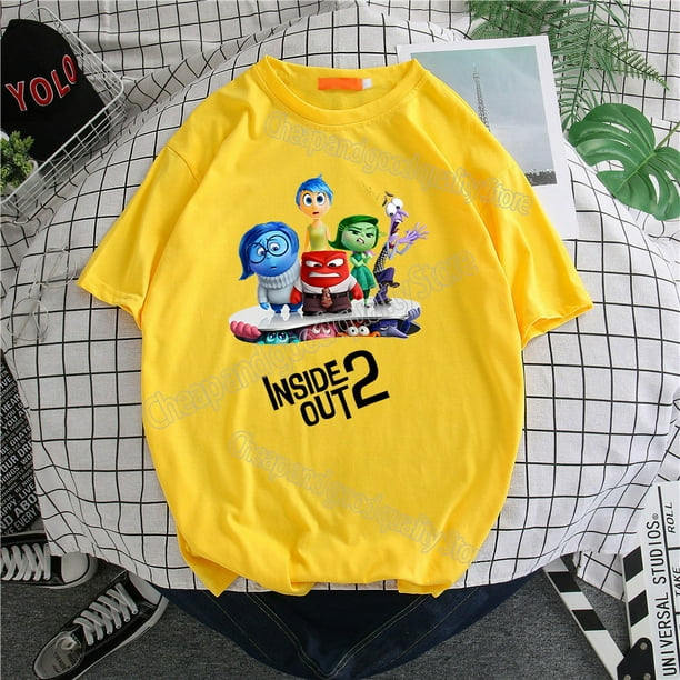 Camiseta Inside Out 2 para hombre y mujer ropa de dibujos animados Tops de verano figura de Anime para adultos camiseta Colore ropa familiar
