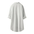 thumbnail image 4 of Women Shirts Dressy Under 20$, White Shirts Baberdicy Womens Daily Casual Button V Neck Shirts Long Sleeve Tops Collared Blouses Loose Fit Shirt, 4 of 4