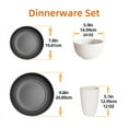 Hanmfei Plastic Dinnerware Set for 4,Plastic Plates and Bowls Sets