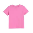 thumbnail image 2 of Cethrio Girls Cotton T-shirts, Crew Neck Casual Soft Short Sleeve Summer Tees Tops Hot Pink Size 3-4 T, 2 of 5