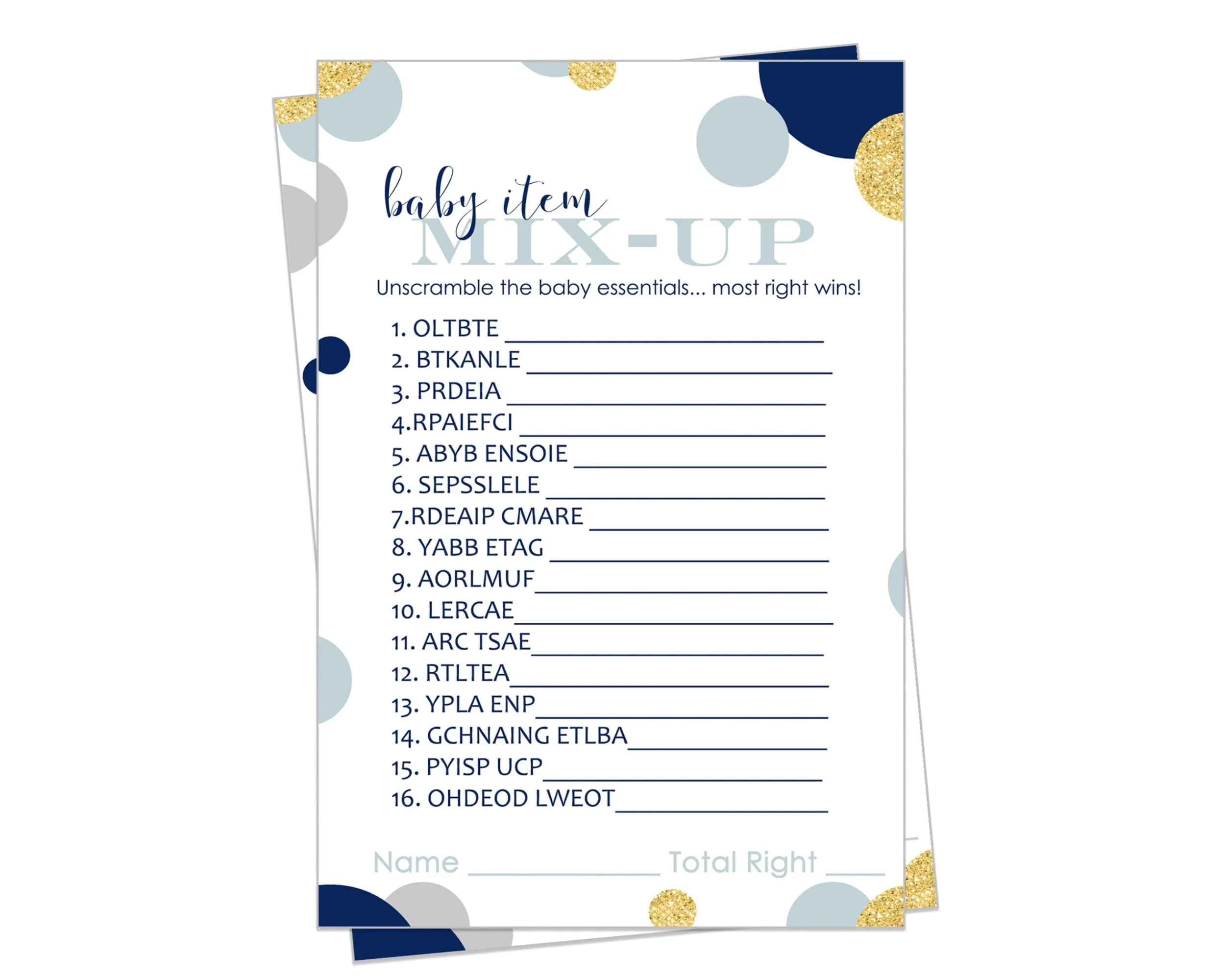 Baby Shower Word Scramble - Party Favors - 24 Pieces - Walmart.com, image size:2500x2000