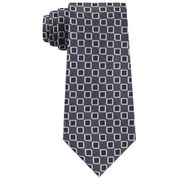 Kenneth Cole Reaction Men's Neck Tie Outline Geometric Slim Silk Gray Not Applicable
