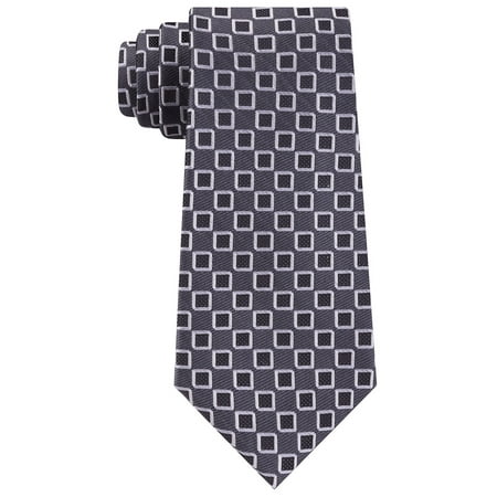 Kenneth Cole Reaction Men's Neck Tie Outline Geometric Slim Silk Gray Not Applicable