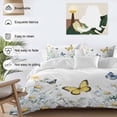 thumbnail image 3 of 3 Piece Butterfly Spring Floral Duvet Cover Set Queen Size,Microfiber Comforter/Quilt Cover with Corner Ties and 2 Pillowcases,Daisy Flowers Botanical Country All Season Bedding with Zipper Closure, 3 of 8