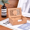 thumbnail image 6 of WORGEOUS 3 pcs  Creative Business Case Hollow out Name Storage Box Bamboo Name Holder for Office, 6 of 8