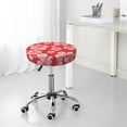 thumbnail image 7 of Balery Red Hibiscus Flower Velvet Round Bar Chair Cushion Cover Adjustable, Protects From Scratches And Stains, Soft & Washable Ideal For Wooden And Metal Stools - 14 Inch, 7 of 7