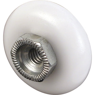 CRL M6000 3/4' Oval Edge Nylon Ball Bearing Shower Door Roller with Threaded Hex Hub - Pair