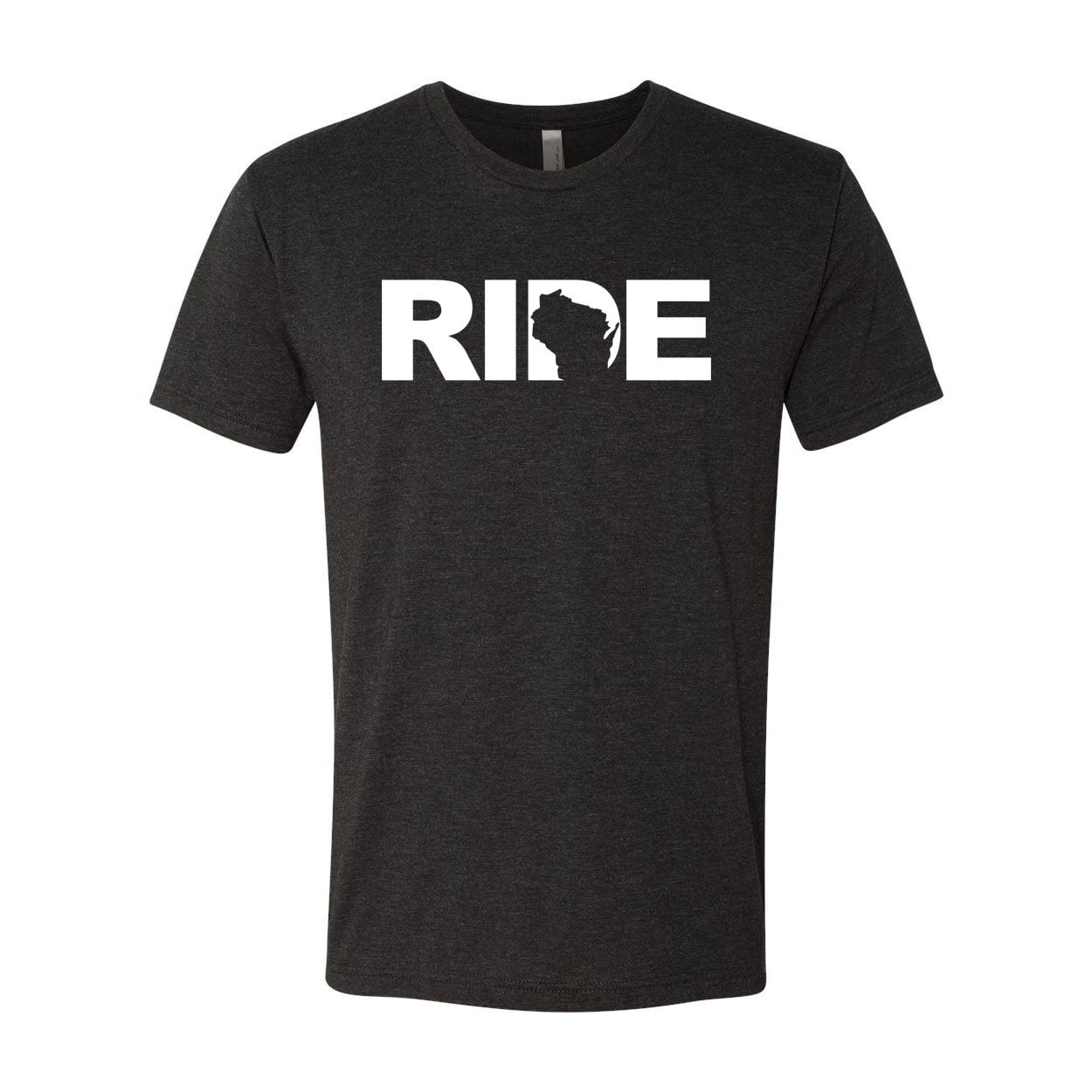 Ride Brand Ride Brand™ Wisconsin Logo Classic Premium TriBlend TShirt Vintage Black