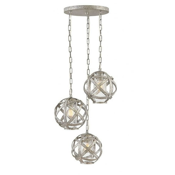 3 Light Small Outdoor Pendant In Transitional-Industrial Style 21 Inches Wide By 46.25 Inches High-Weathered Zinc Finish Hinkley Lighting 29704Wz