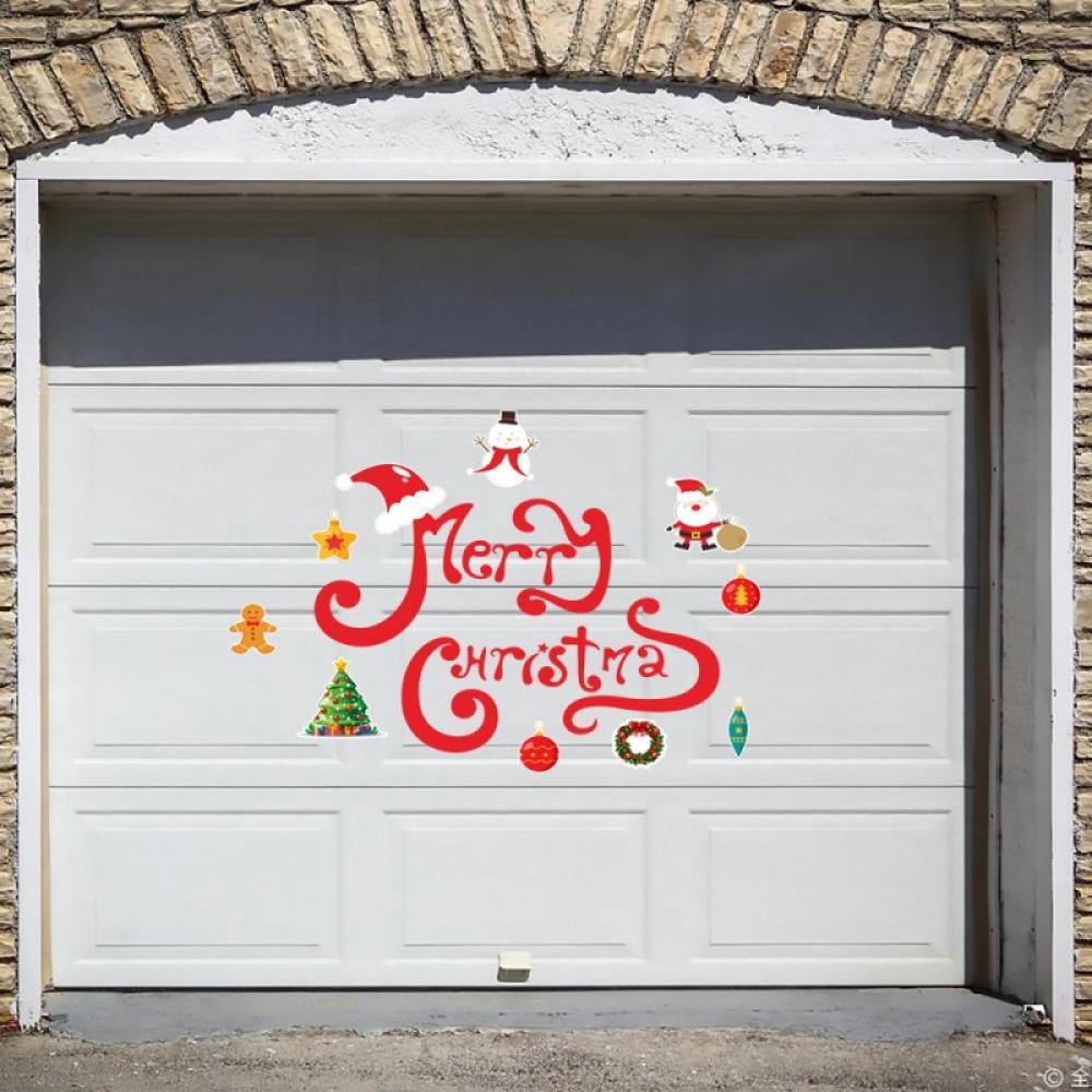 Christmas Garage Decoration Magnets Stickers Happy Holidays Merry Christmas Refrigerator Stickers Christmas Garage Door Decals for Christmas Party Supplies Home Decorations