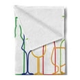 thumbnail image 2 of Wine Soft Flannel Fleece Throw Blanket, Colorful Outline Bottles and Glasses Bar Party Drink Cocktails Modern Fun Pattern, Cozy Plush for Indoor and Outdoor Use, 50" x 70", Multicolor, by Ambesonne, 2 of 5