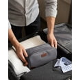 thumbnail image 3 of WANDF Large Toiletry Bag for Men,Toiletry Bag Travel with 10 Securing Band,Water-Resistant Wide Opening Dopp Kit Shave Bag with Wet Pocket,Cosmetic Organizer Makeup Bag(Gray-A), 3 of 9