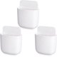 thumbnail image 1 of Paquete de 3 soportes para Control remoto montado en la pared, caja de almacenamiento autoadhesiva sin agujeros, soporte para bolígrafo, organizador adhesivo (blanco), 1 of 5