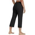 thumbnail image 5 of Mohiass Capri Pants for Women, Summer Casual Pull On Womens Capris, Women's Casual Pants & Capris, Ladies Capris with Pockets Black M, 5 of 6