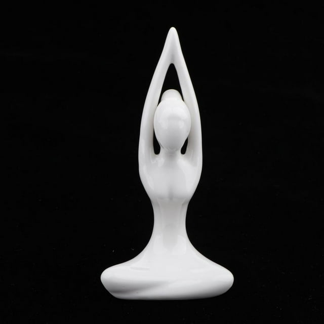 Figura de cerámica abstracta con posturas de yoga, estatua de porcelana Estilo-01