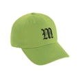 thumbnail image 3 of Daxton Low Profile Adjustable Baseball Dad Hat Cap Old English Font Alphabet A to Z, Lime Hat Black M, 3 of 4