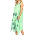 thumbnail image 3 of Sakkas Tinna Women's Casual Sleeveless Tank Flare Midi Boho Print Dress Cover-up - UD46-2801-Seagreen - One Size, 3 of 5