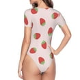 thumbnail image 4 of Haiem Strawberry Women's Crew Neck Short Sleeve Bodysuit Tops Stretchy Slim Basic-Medium, 4 of 9