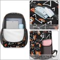 thumbnail image 4 of Football and Flame Black Pattern 17" Waterproof Oxford School Backpacks for Teens, S-Shape Padded Straps, for School, Travel, Hiking, Camping, 4 of 5