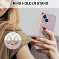 thumbnail image 2 of Electroplated Magnetic Ring Holder Case for iPhone 14 Plus, 360 Degree with Rotation Metal Anti-Drop Finger Ring Holder Magnet Car Holder Soft Slim Silicone Shockproof Cover - Purple, 2 of 18