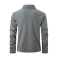 thumbnail image 4 of Handshe Hot Sale! Men's Fashion Casual Long - Sleeve Button Lapel Pockets Polo Sweatshirt, 4 of 9