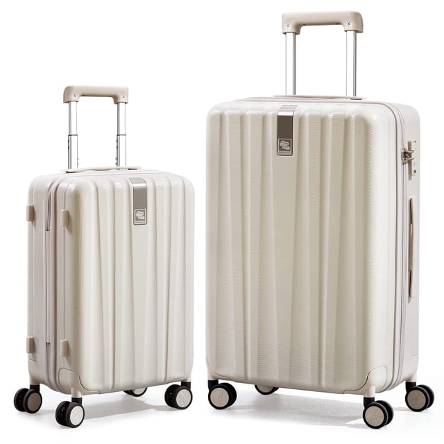 Set de equipaje Hanke de 2 piezas, carcasa rígida de policarbonato ligero con ruedas