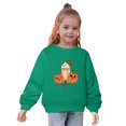 thumbnail image 3 of Odeerbi Kids Boys Girls Halloween Crewneck Sweatshirts Fall Winter Cotton Sweatshirt Kids Kids Cute Solid Color Halloween Print Long Sleeve Sweatshirts Top Kids Clothes Green, 3 of 8