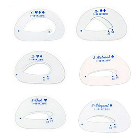 Ruanlalo 6 Pcs Eyebrow Stencil Eyeshadow Model Card Auxiliary Draw Eye Shadow Makeup Tool