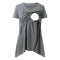 thumbnail image 6 of Youmylove Women Maternity Irregular Hem Tshirt Casual Short Sleeve Crew Neck Basic Nursed T-Shirt Tee Shirts Top For Breastfeeding Pregnant, 6 of 8