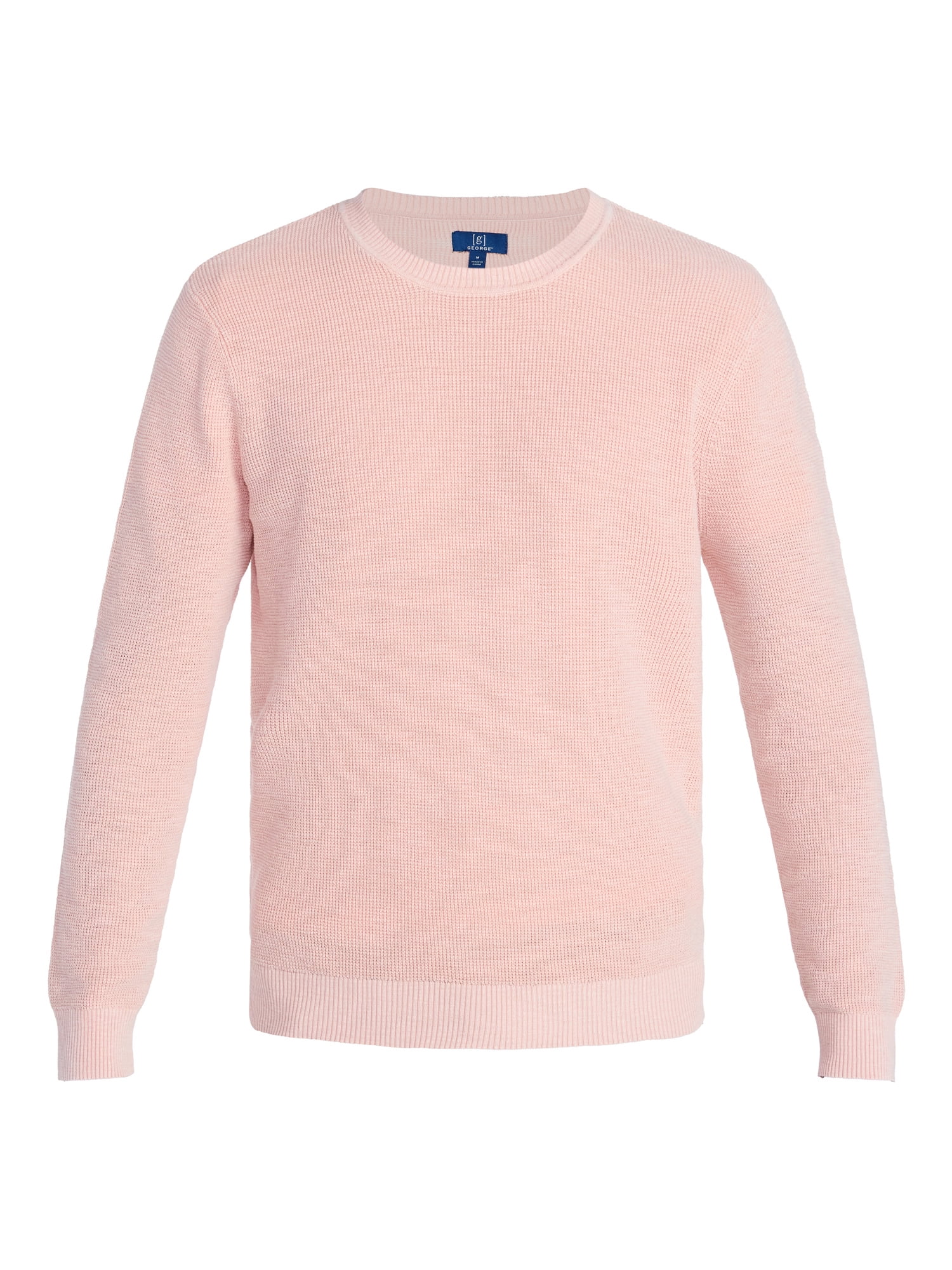 George Men's and Big Men's Cotton Slub Sweater with Long Sleeves, Sizes S-3XL