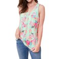thumbnail image 4 of Hibeli Women Sleeveless Floral Print U Neck Zip-up Back Swing Summer Tunic Tank Tops, 4 of 8