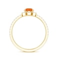 thumbnail image 3 of Rosec Jewels Fire Opal Teardrop Ring for Women with Diamond Halo - 5X7 mm (AAA Quality), 18K Yellow Gold, US 10.00, 3 of 10