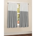 thumbnail image 1 of Red Label 63 in. Color Block Faux Silk Drapery Pocket Curtain Panel, Grey and White, 1 of 3