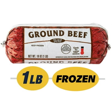 73% Lean / 27% Fat Ground Beef, 1lb Roll, Frozen
