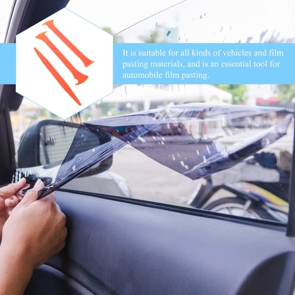 ibasenice 3-Piece Orange Vinyl Wrap Tool Kit with Plastic Edge Squeegee for Car Window Tinting and Vehicle Wrap Installation