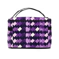 thumbnail image 3 of Handbag Travel Bag Cosmetic Bag 9×6.3×6.7in Multi-Function Bag Large Capacity For Camping Travel Family Travel Violet Retro Houndstooth_1, 3 of 6