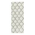 thumbnail image 3 of Unique Loom Trellis Shag Collection Area Rug - Ruby (2' x 5' Runner Ivory/Gray), 3 of 11