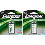 2 Energizer Rechargeable 9 volt Batteries, (NH22NBP)