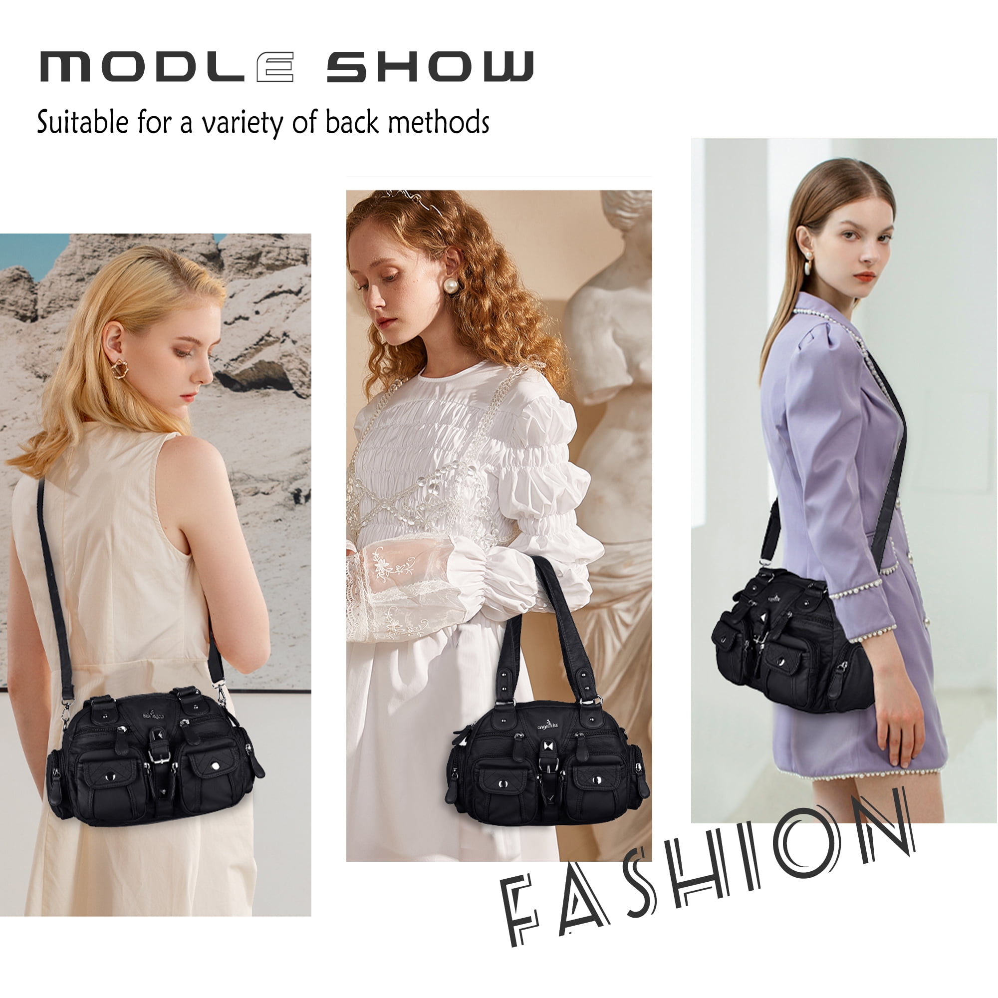 Angel Kiss Small Hobo Purses for Women Soft Vegan Leather Shoulder Bags with Crossbody Adjustable Strap
