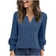 thumbnail image 3 of Camiseta de maestra/o,Camiseta de cuello en V para mujer, blusa informal de manga larga, top holgado, mezcla de algodón suave, ideal para el hogar y el uso diario, sopatenor, 3 of 9