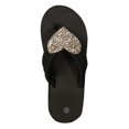 thumbnail image 2 of Women's Heart Glitter Flip Flops Flat Casual Summer Footwear Gold 38, 2 of 9