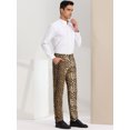 thumbnail image 4 of Pantalones estampados de animales para hombre Pantalones de vestir de fiesta de fiesta con frente plano Estampado de leopardo S, 4 of 6