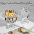 thumbnail image 2 of ABPETE Red Vintage Dessert Glass Set of 2 - Crystal Embossed Goblets, 250ml Capacity for Ice Cream & Desserts, 4.7"x3.9" / 12cmx10cm Elegant Glassware for Home & Café, 2 of 8